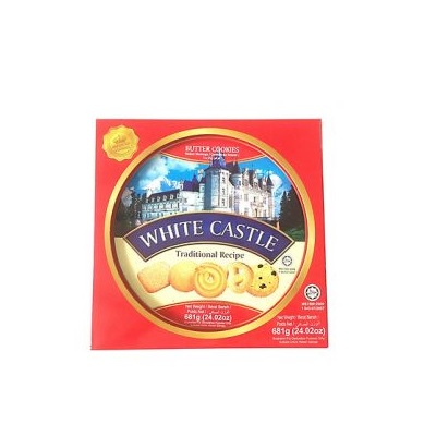 Bánh quy bơ White Castle màu đỏ - Hộp thiếc tròn 681gr