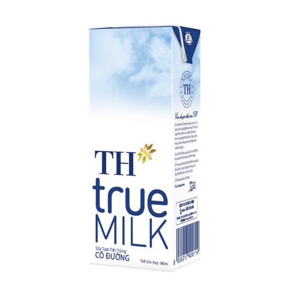 Sữa Tươi Tiệt Trùng True Milk Có Đường 180ml
